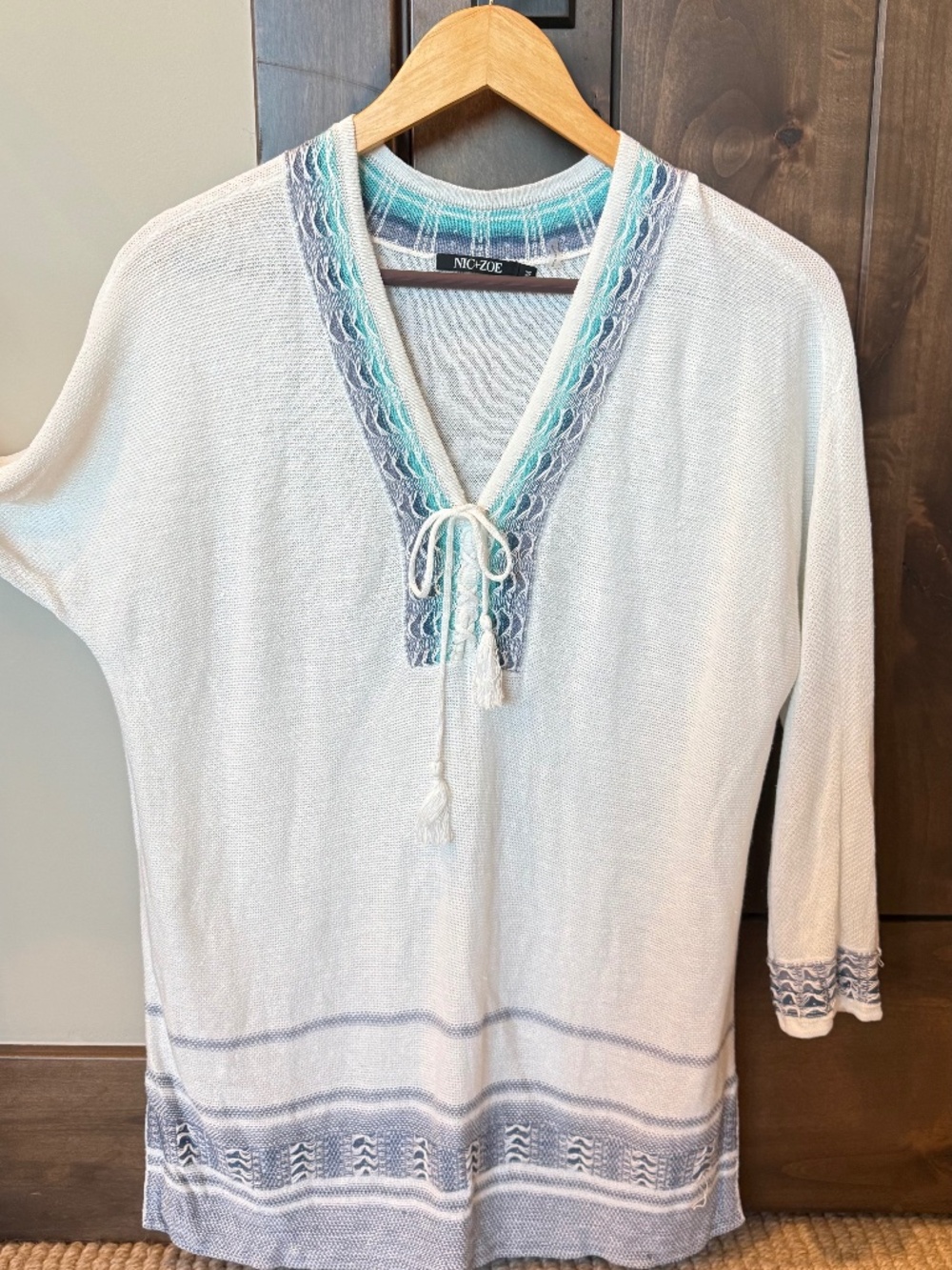 NIC AND ZOE SWEATER, WOVEN, SIZE M